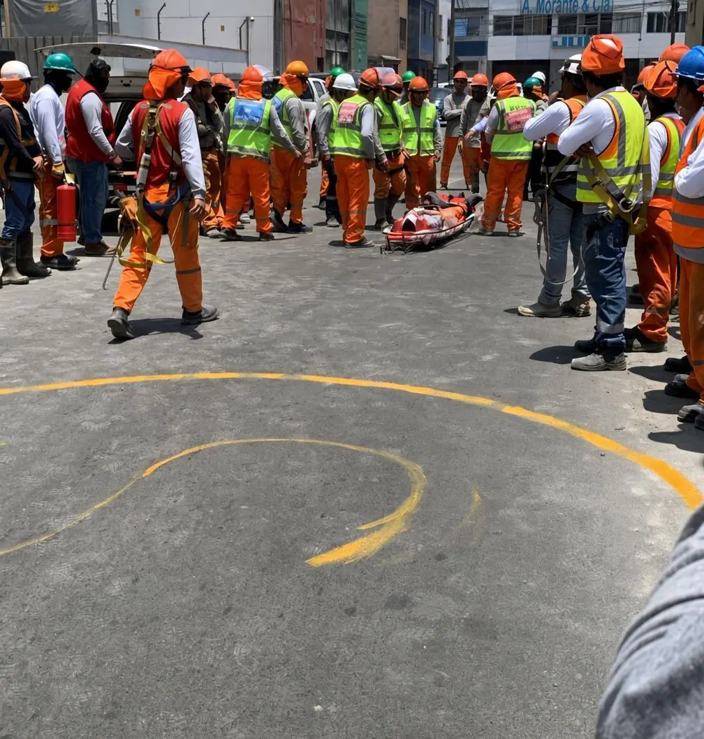 Simulacro de rescate con brigadistas en la vía pública